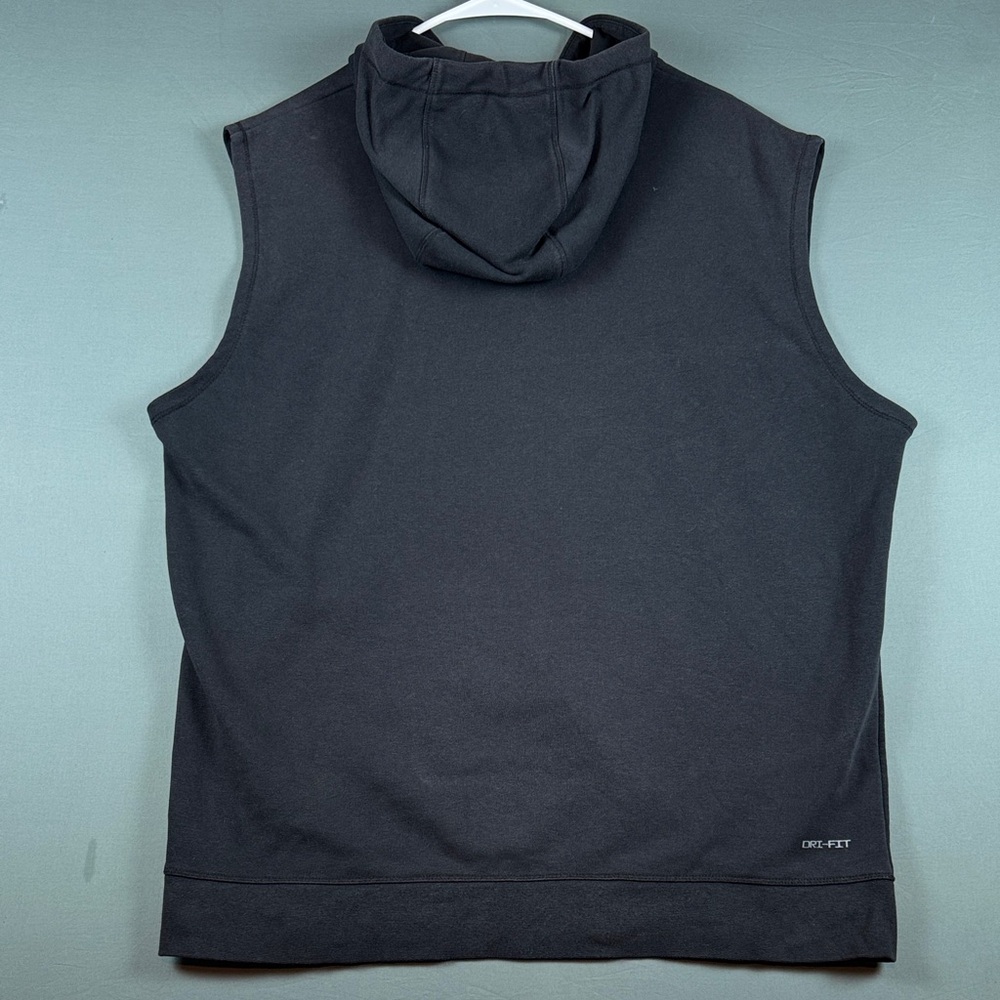 Michael Jordon Black Sleeveless Hoodie with Logo - Picture 4 of 11